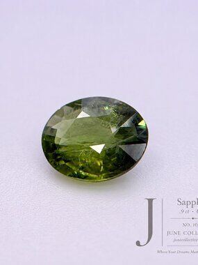 Sapphire 0.90 Ct Oval Loose Gemstone Natural Olive Green